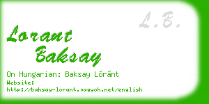 lorant baksay business card