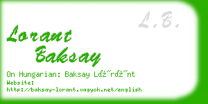 lorant baksay business card